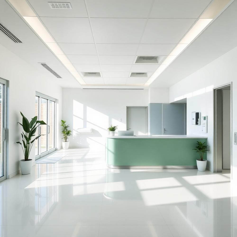 Hygiejnisk rengøring i behandlingsrum på klinik